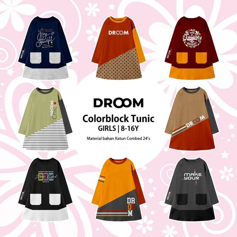 TUNIK COLLORBOCK TUNIK DROOM BY PADDLEKIDS TUNIC DROOM COLORBLOCK TUNIC GIRLS