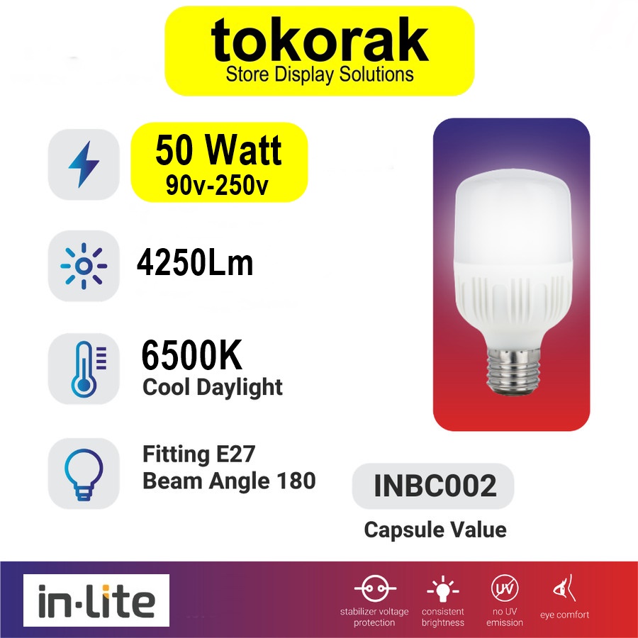 LAMPU LED KAPSUL 50 WATT W INLITE BOHLAM IN LITE INBC002 CAPSULE