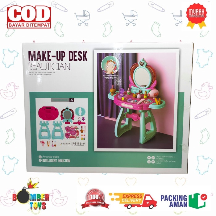 MAINAN ANAK PEREMPUAN MEJA RIAS MAKE UP DESK MUSIC LIGHT SENSOR MAGIC