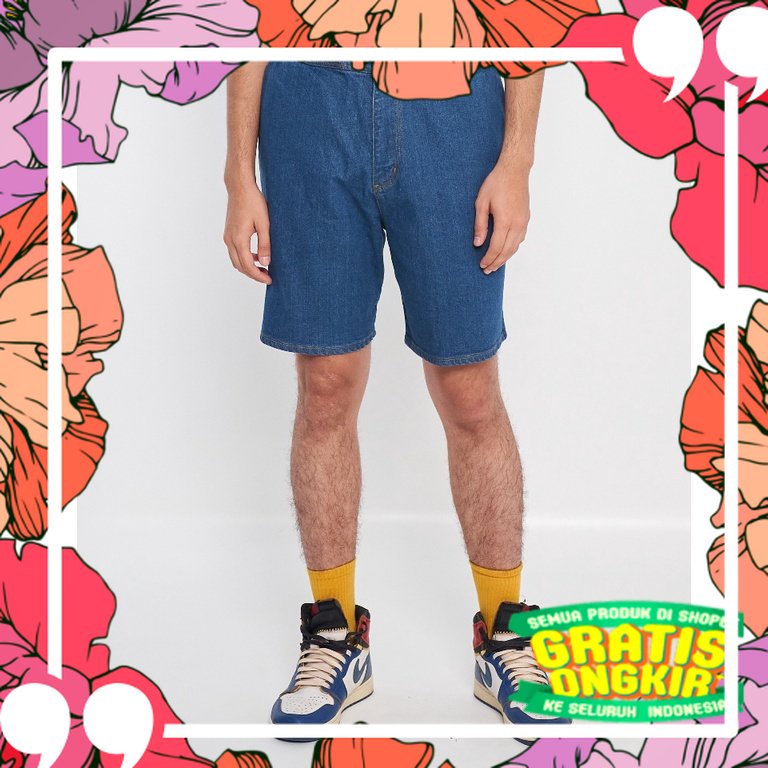 Erigo Denim Short Pants Rietta Medium Blue / dongker wash