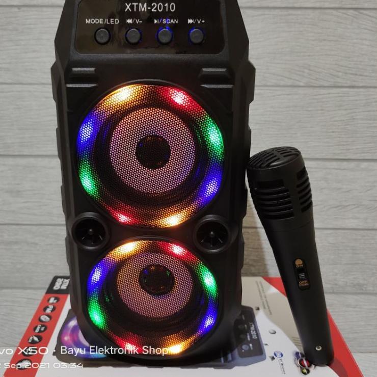 ✽ COD SPEAKER GRATIS MIC BLUETOOTH KARAOKE XTM-2010 DOUBLE POWER SPEAKER X BASS//SALON AKTIF PORTABE