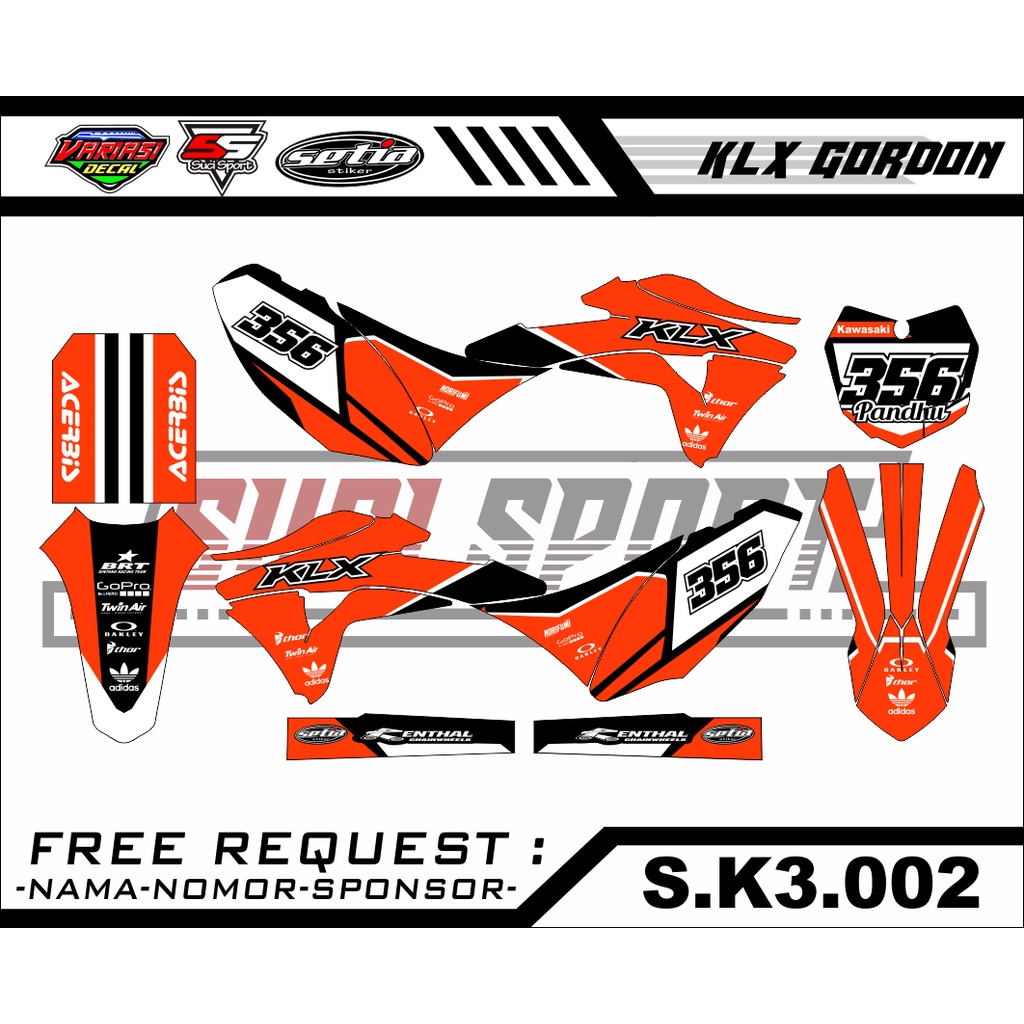DECAL STIKER KLX 150 GORDON FULL BODY (S.K3.002)
