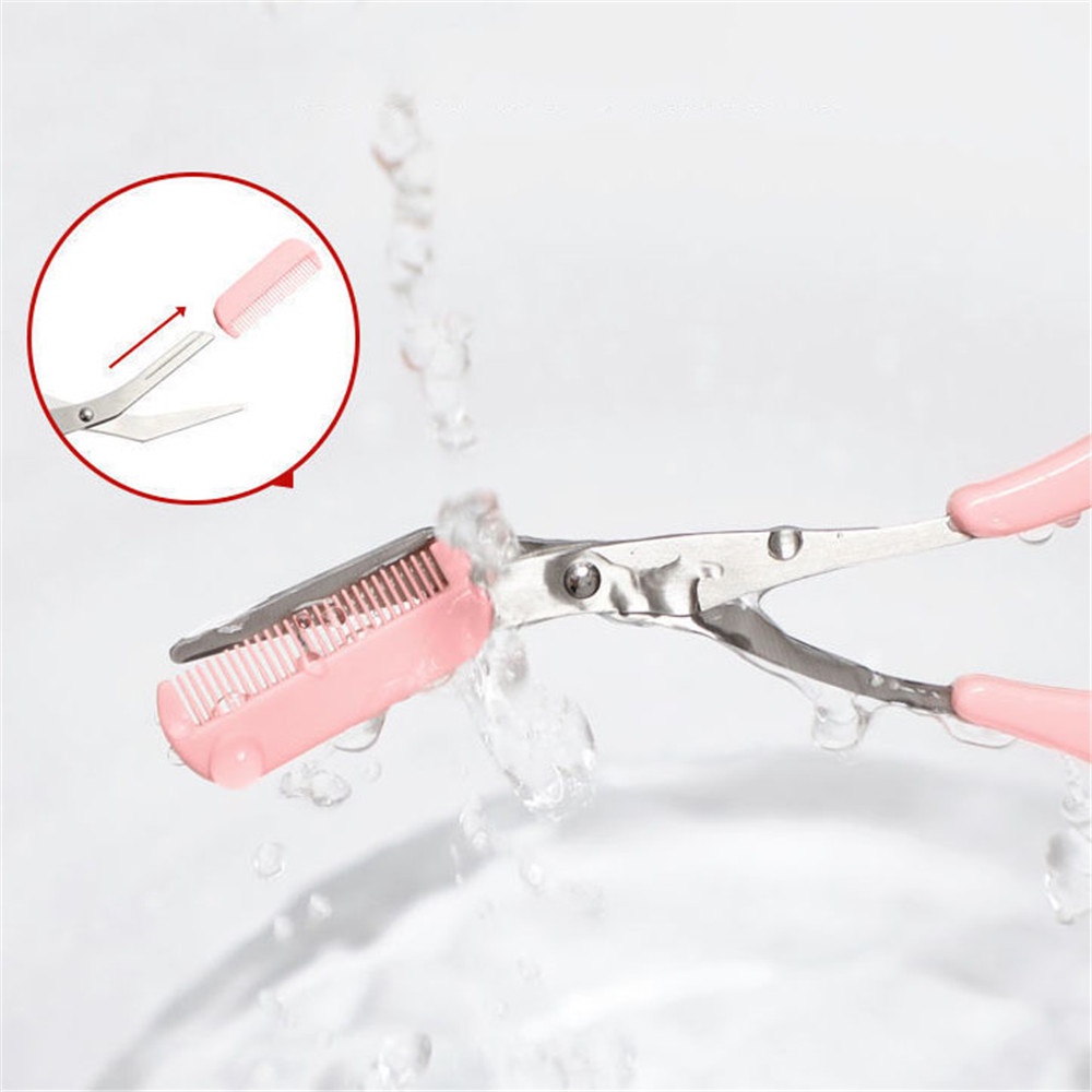 【 COD Tangding 】2pcs Trimmer Bulan Bentuk Alis Cukur Dengan Sisir Perempuan Alis Mata Pisau