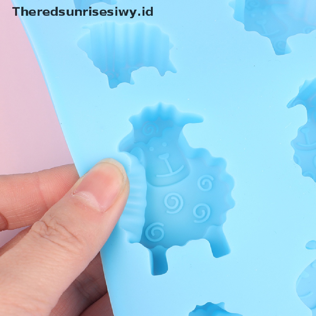 #New# 1pc 8lubang Cetakan Silikon EID Mubarak Ramadhan Hewan Domba DIY Alat Baking~