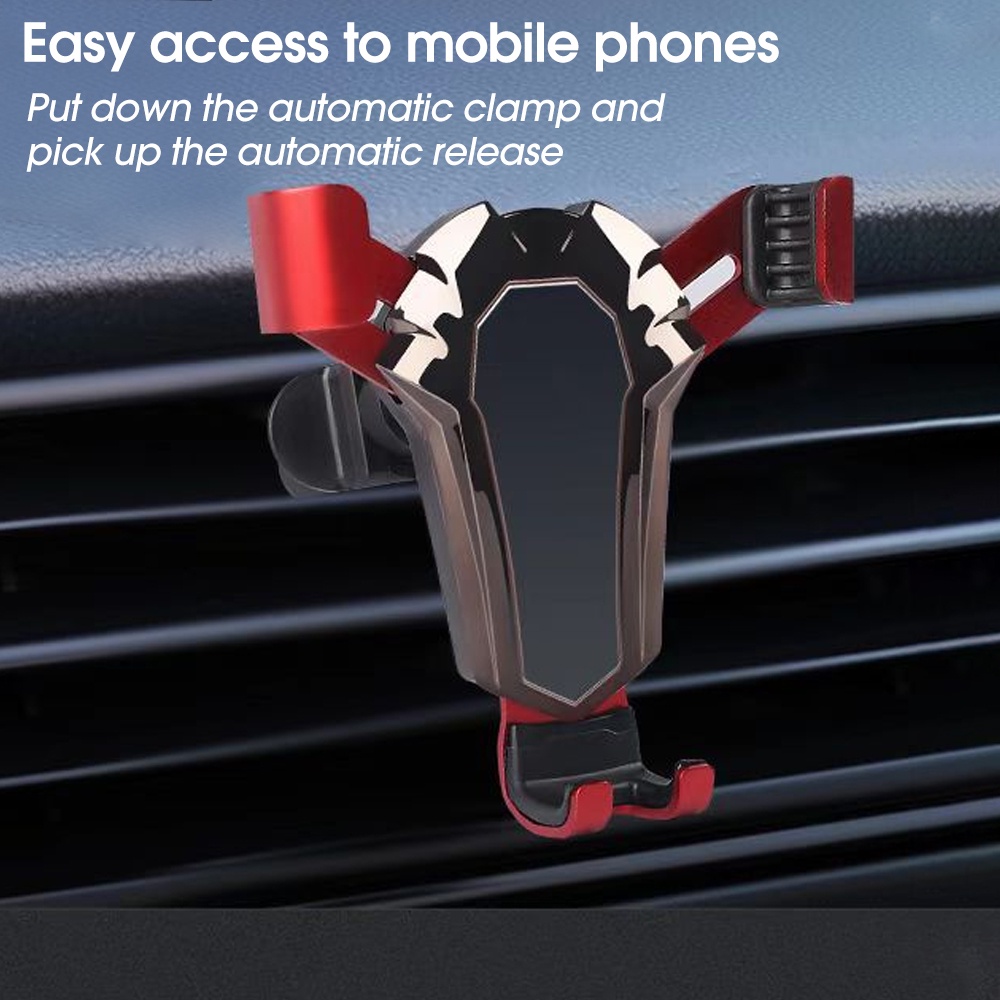 Bracket Segitiga Ponsel Berdiri GPS Dudukan Ponsel Anti-slip Outlet Udara Mount Klip Gravity Sensing Mobile Phone Holder Kualitas Tinggi Tahan Lama Multifungsi