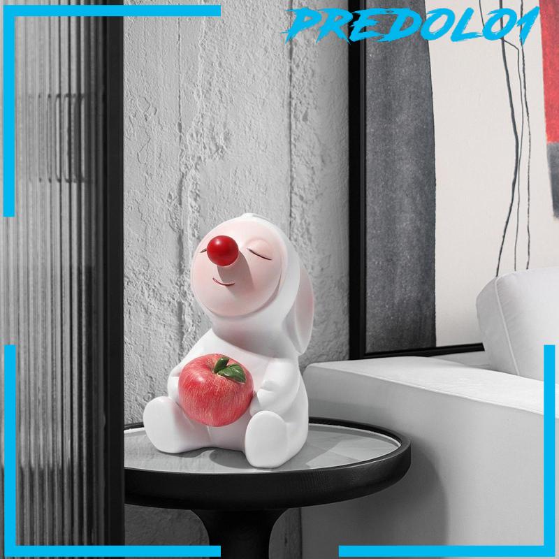 [Predolo1] Bunny Figurine Patung Kelinci Hidung Merah Hias Untuk Dekorasi Paskah Rumah