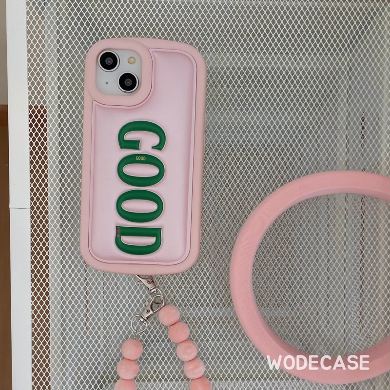 WODECASE Good Puffy Bracelet Pink Case Iphone 11-15 Pro Max
