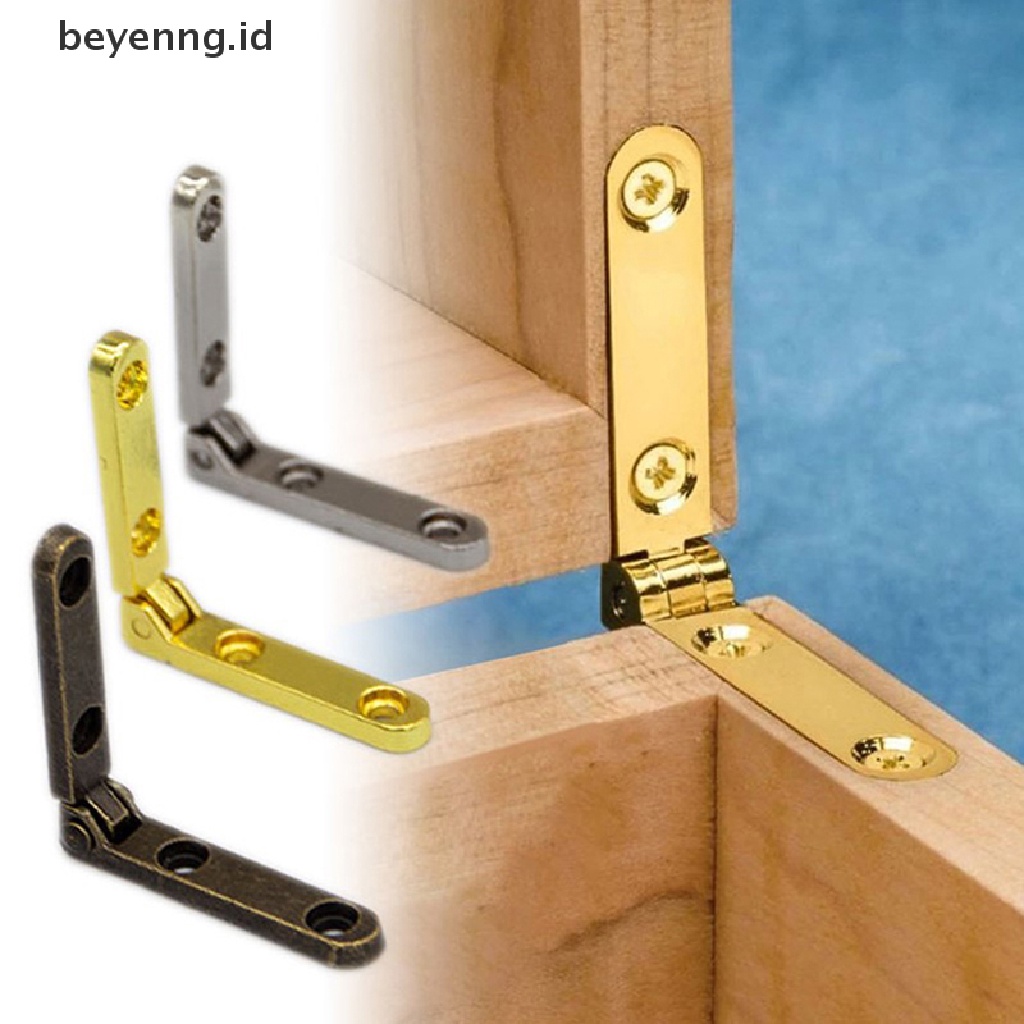 Beyen 10PC 30X30mm Engsel Furniture Kecil Zinc alloy 90derajat Tujuh Huruf Spring Hinges Untuk Kotak Perhiasan Kabinet Fitgs Hardware ID