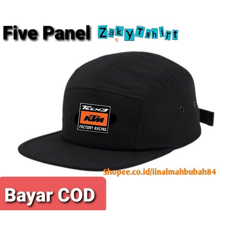 Topi Pria / Topi Panel 5 Logo Factory Racing