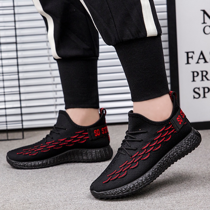 SALE 114744 Sepatu Pria Sneakers Import Termurah Sport Korean Style Trendy Men's Casual Woven Shoes Bertali Nyaman Dipakai