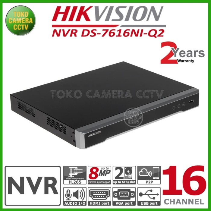NVR 16 CHANNEL HIKVISION DS-7616NI-Q2 NON POE