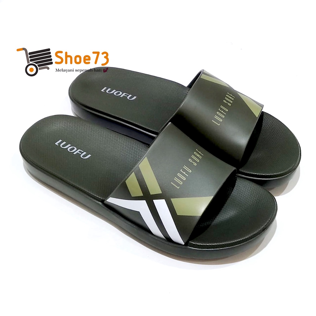 LUOFU E 7172 - E146 SIZE 40-44 ORIGINAL l Sandal Selop jelly pria l Sendal kokop cowok impor