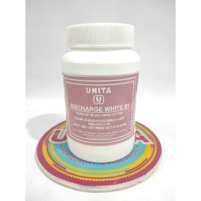 

Terlaris Tinta Sablon Unita Discharge White (Putih) & Binder (Warna) 1Kg