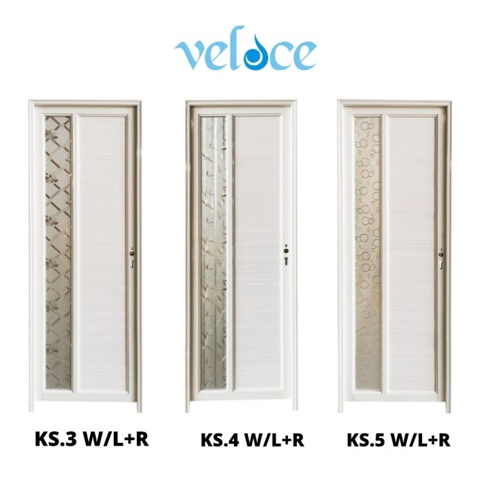 ,,,,,,,] Pintu Kamar Mandi Aluminium 70x200 Veloce kaca Samping