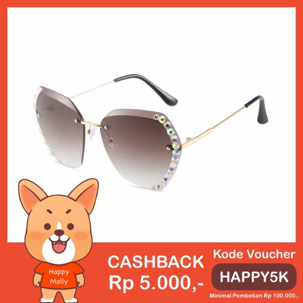 Kacamata UV400 [ Grey ] Anti Radiasi - Sunglasses Wanita Korea - HM8158