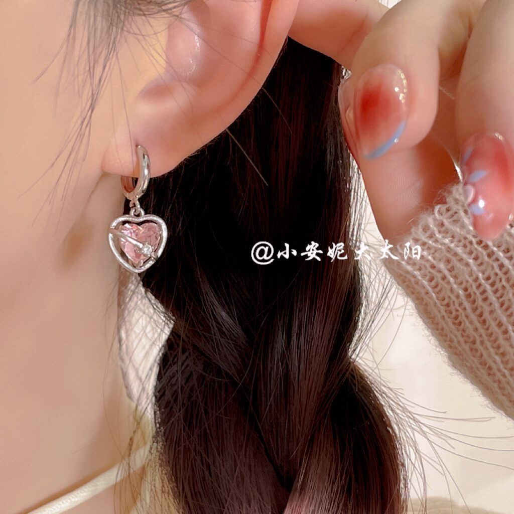 YEEZII Anting Kalung Zirkon Pink Manis Elegan Kristal Silver Choker Earing Untuk Aksesoris Perhiasan Wanita