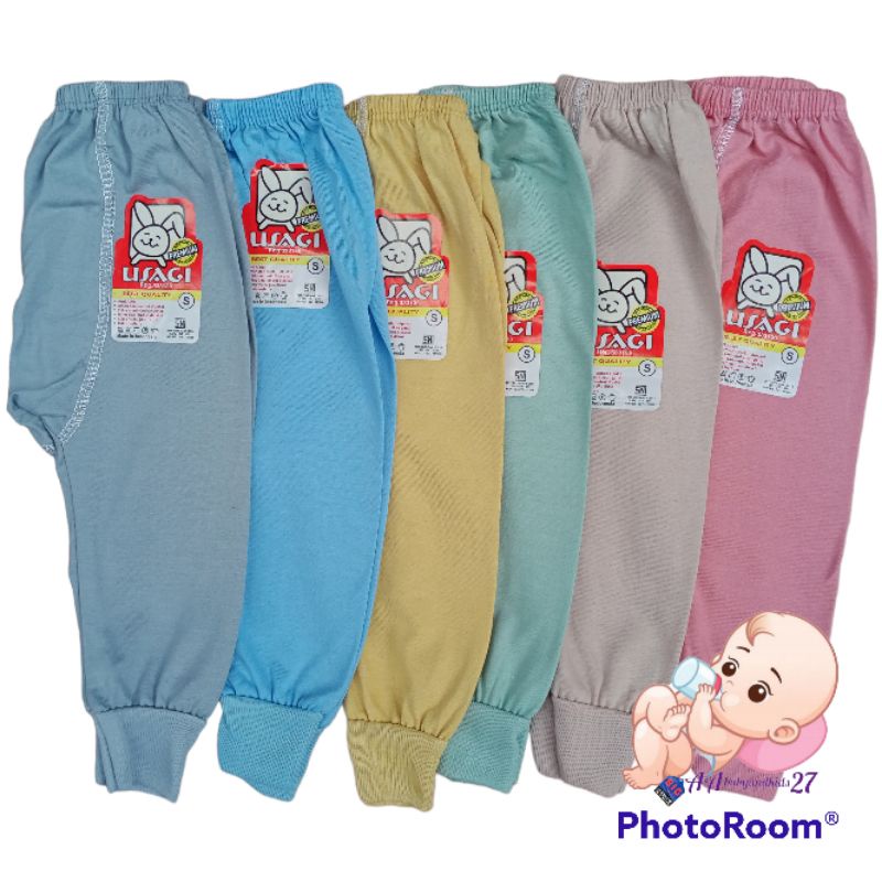 USAGI 6PC/3PC Celana Panjang Bayi Polos PREMIUM Dengan Tempat Pampers Ukuran S M L XL SNI Nyaman Murah Berkualitas