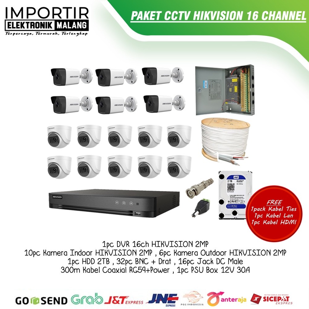 Paket CCTV HIKVISION 16Channel 16Kamera
