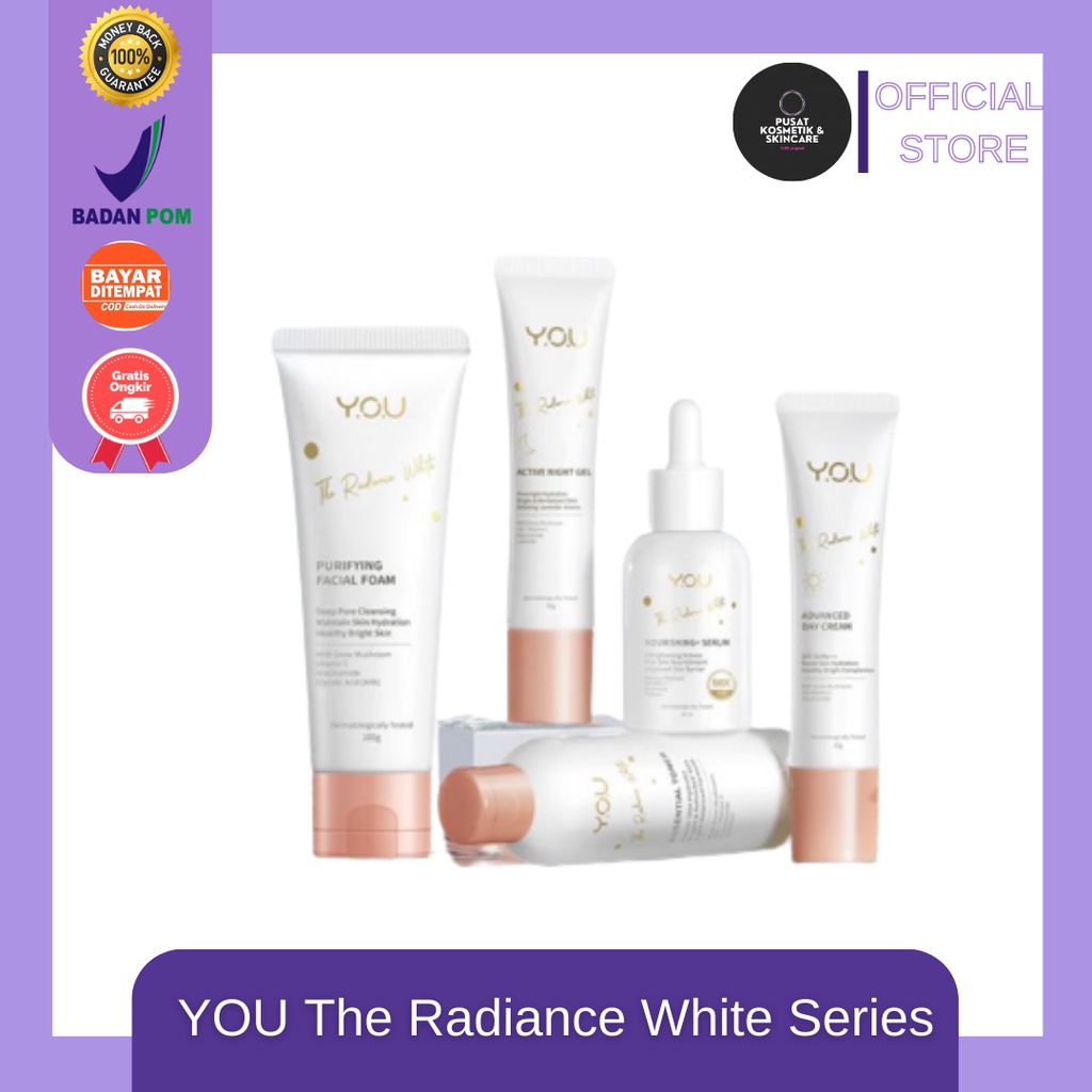 YOU The Radiance White Series Facial Foam Nourishing Serum Advanced Day Cream Active Night Gel Y.O.U