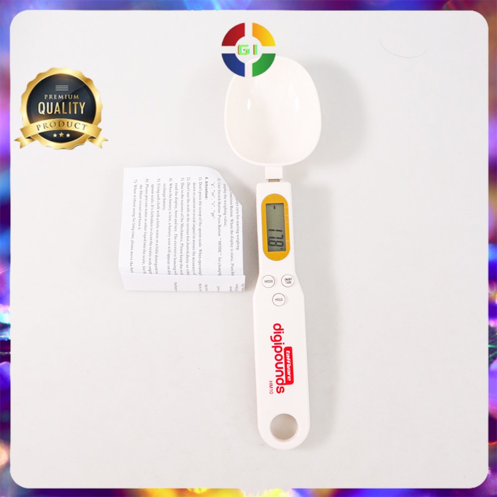 Timbangan Dapur Mini Model Sendok Ukur Elektrik Digital Spoon Scale 0.5kg Akurasi 0.1g White