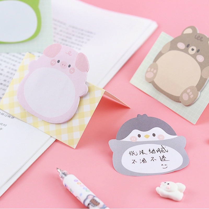 BLANJA.idsP STICKY NOTES MINI MOTIF ANIMAL STICKY NOTE / MEMO PAD / BIEN LI TIE/POST IT NOTE KARAKTER CUTE MURAH