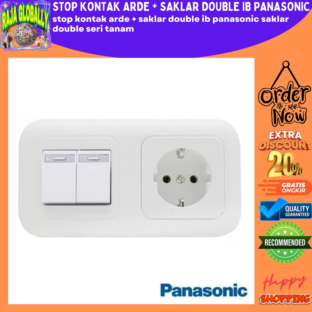 STOP KONTAK ARDE + SAKLAR DOUBLE IB PANASONIC SAKLAR DOUBLE SERI TANAM SAKLAR PANASONIC STOP KONTAK 