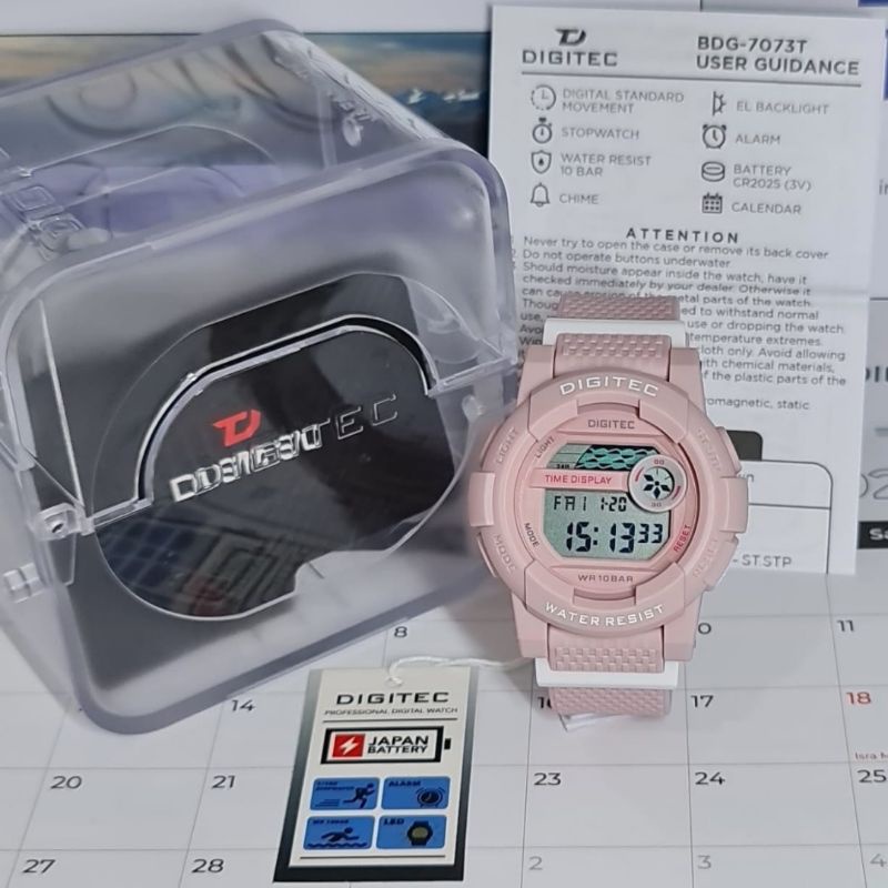 Jam Tangan Wanita Digital Digitec BDG 7073 Rubber Original Tahan Air