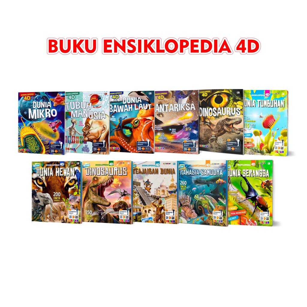 Buku Ensiklopedia 4D Seri Rahasia Samudra / Keajaiban Dunia / Dunia Hewan / Dinosaurus / Dunia Tumbu