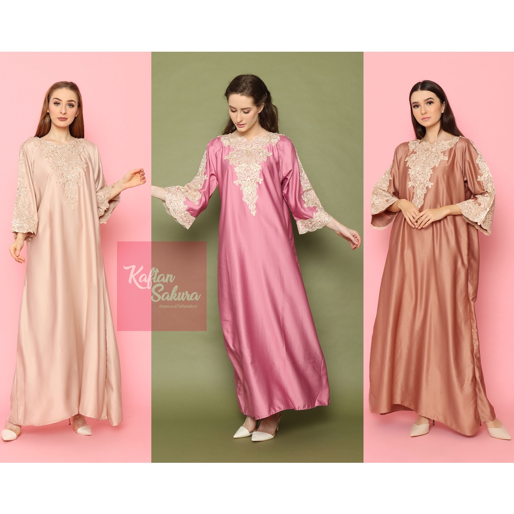 REALPICT  Kaftan inara bahan satin premium baju kaftan lebaran terlaris 2022
