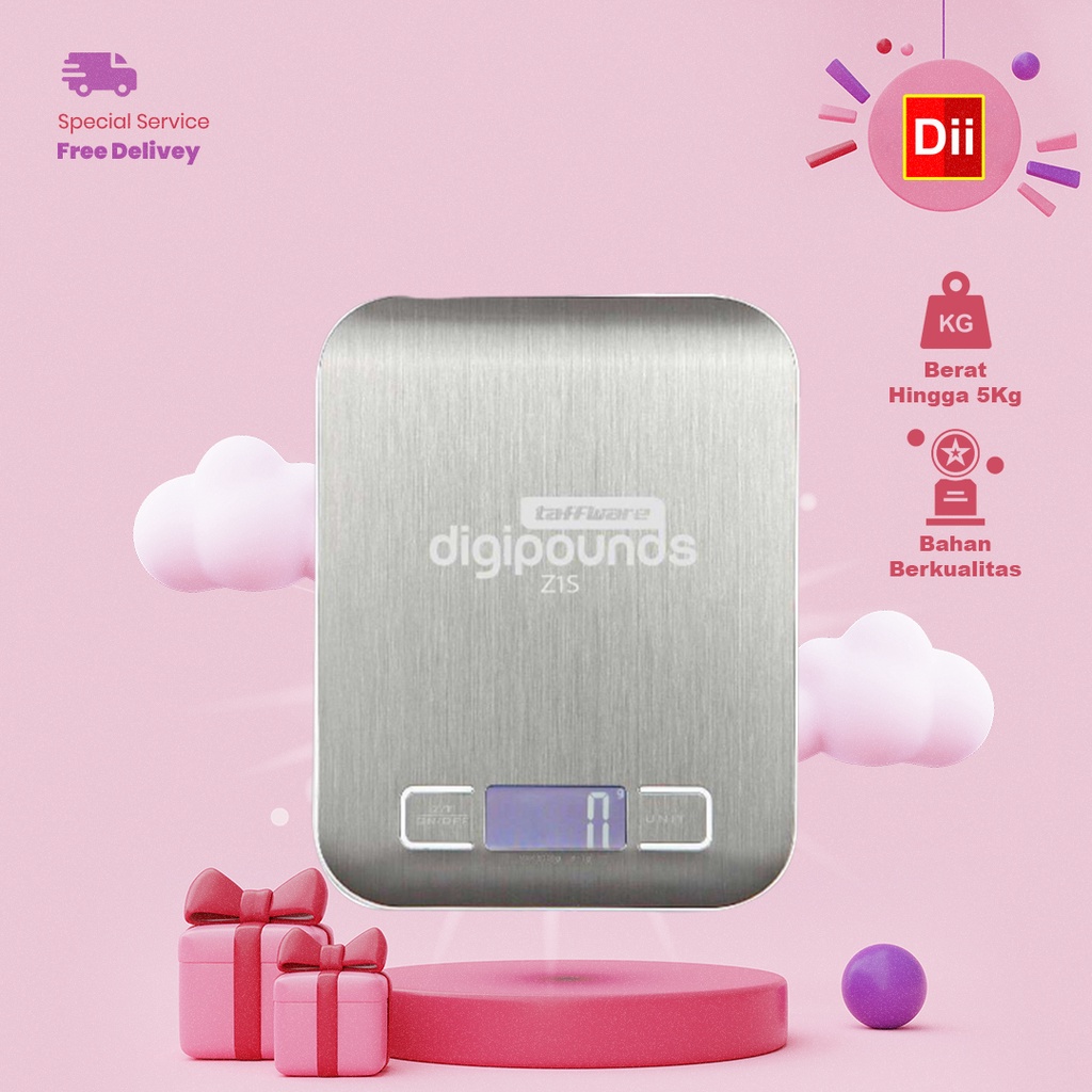 Timbangan Dapur Mini Digital 5kg Akurasi 1g Z1S - Silver timbangan kue Digipounds timbangan makanan 