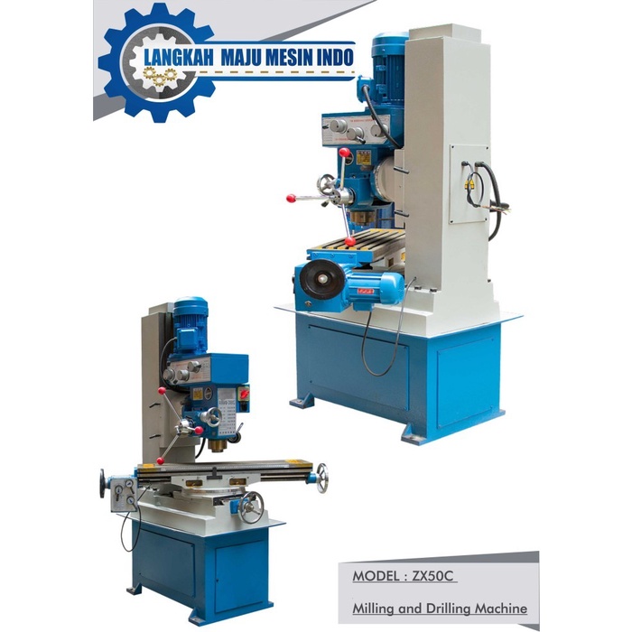 Milling Mesin Milling Drilling Bor Frais Vertical Swivel Putar Zx50C Zx 50 C