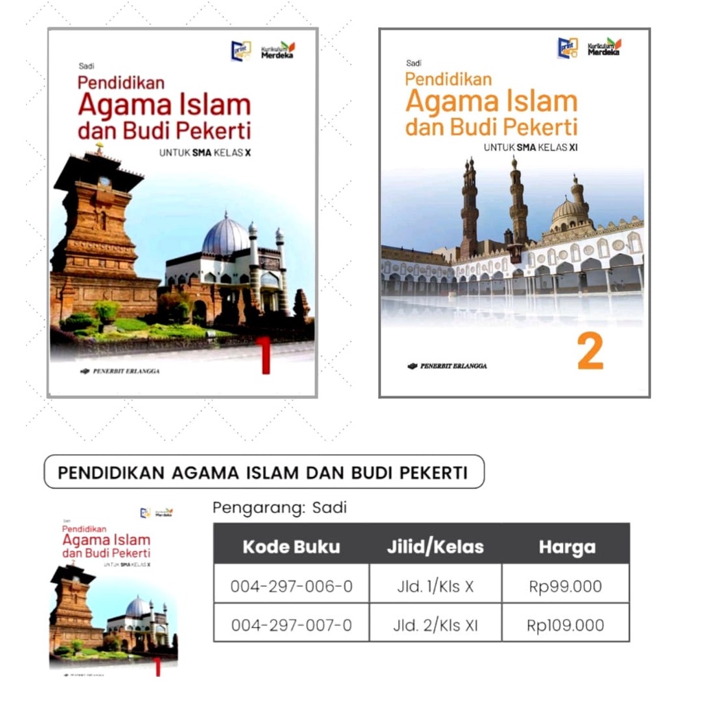 Erlangga - Buku Pelajaran P.agama islam &amp; Budi pekerti Kelas 1/X &amp; 2/X SMA/MA Kurikulum Merdeka