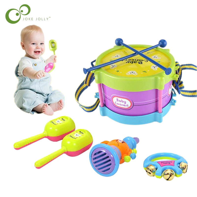 Gs8 JOKEJOLLY Mainan Musik Bayi Drum Trumpet Band Toy 5PCS - B4715 - Multi-Color Or-i