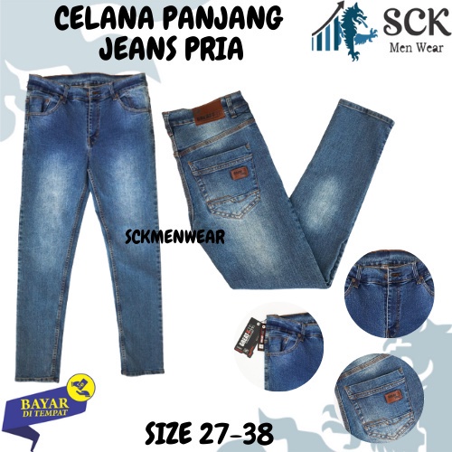 Celana Jeans Pria GREAT FEEL Straight semi Stretch Standar / Celana Jeans Pria Straight Panjang Casual / Pakaian Pria - sckmenwear GROSIR