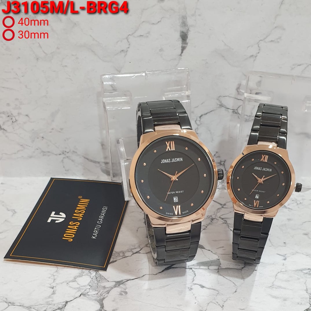 jam tangan couple jonas jasmin original couple J3105 M/L-BRG-4