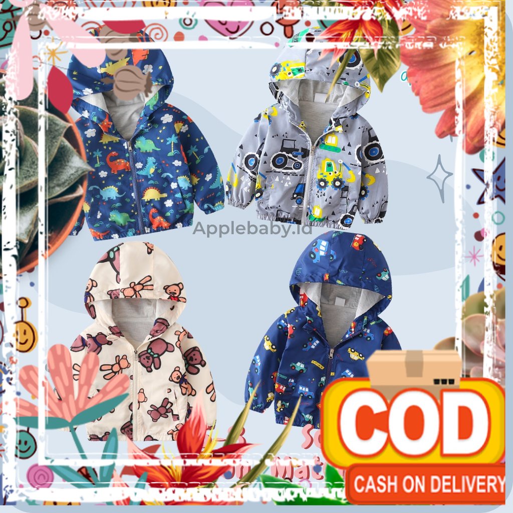Jaket Parasut Anak Jaket Anak Dinosaurus Jaket Anak Unicorn Jaket Karakter Jaket Anak Anti Air / ult