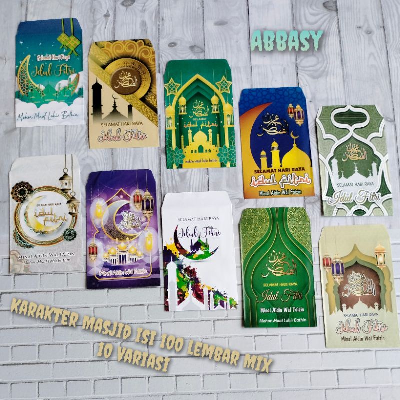

Amplop ampau lebaran karakter Masjid D isi 100 lembar 10 gambar