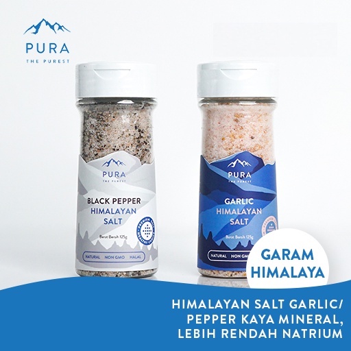 Garam Himalaya Organic Alami Pura Himalayan Salt Garlic And Pepper Garam Natural 125gr