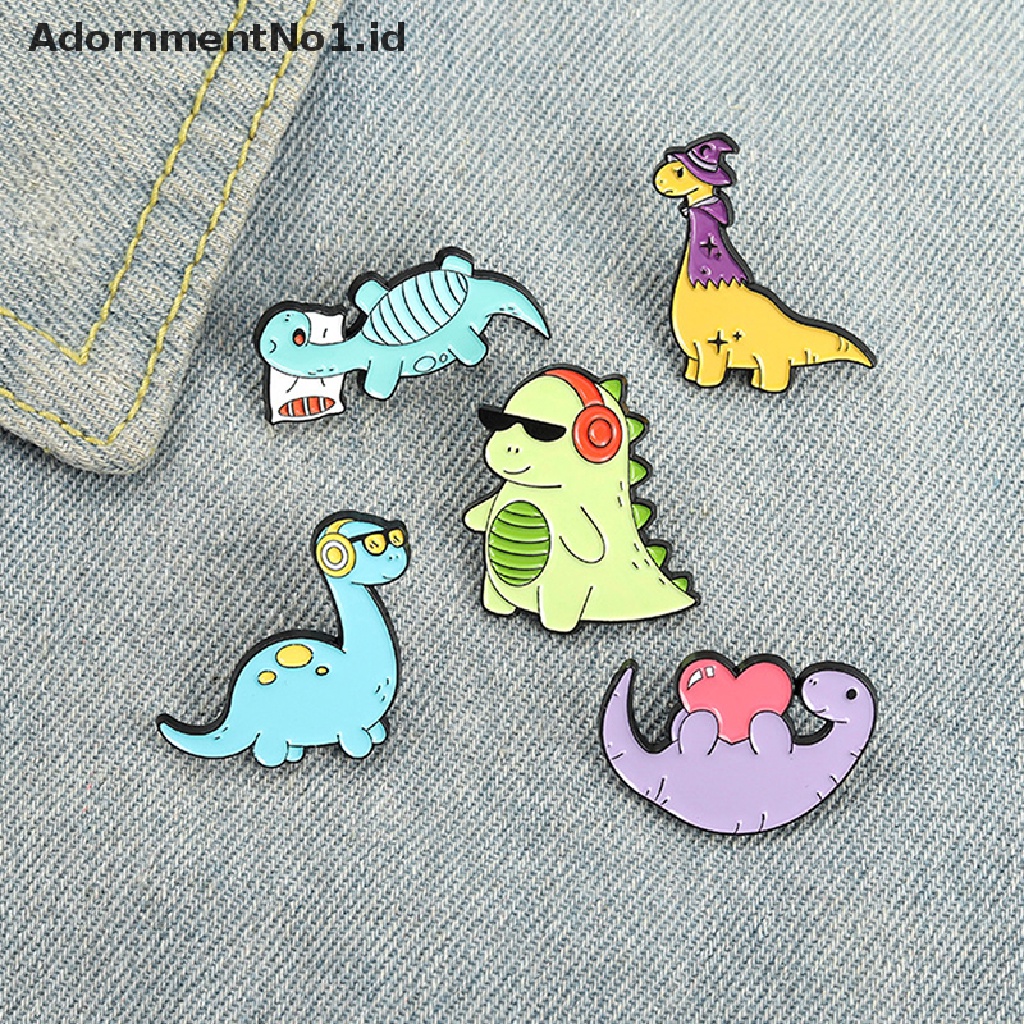 [AdornmentNo1] Kreatif Trendi Kartun Lucu Dinosaurus Hewan Tetesan Minyak Bros Pin Denim Tas Hadiah Pria Wanita Fashion Perhiasan Pakaian Dekorasi [ID]