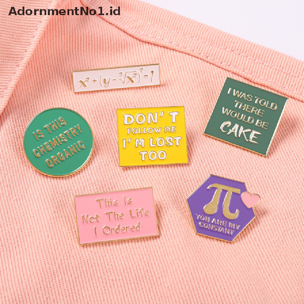 [AdornmentNo1] Paduan Huruf Bros Desain Indah Persamaan Geometris Enamel Lencana Aksesoris Pakaian Ransel Pin Perhiasan Hadiah [ID]