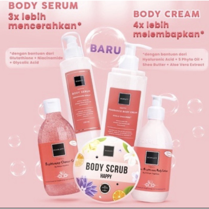 SCARLETT HAPPY/BODYCREAM HAPPY/BODYLOTION HAPPY/SHOWER SCRUB HAPPY/BODYSERUM HAPPY/SCRUB HAPPY