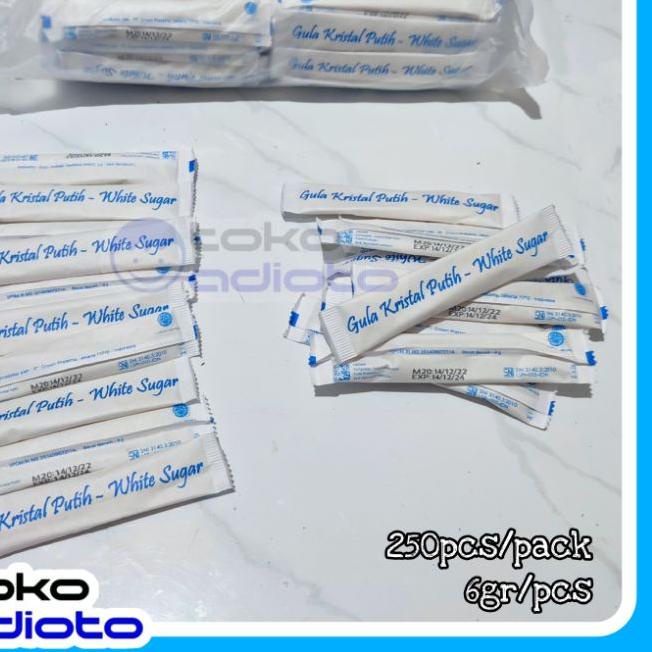 

➭ White Sugar Stick 6gr isi 250pcs / Gula Putih Kristal / Gula Pasir Kristal / Gula Kristal / Gula Sachet / White Sugar ❁