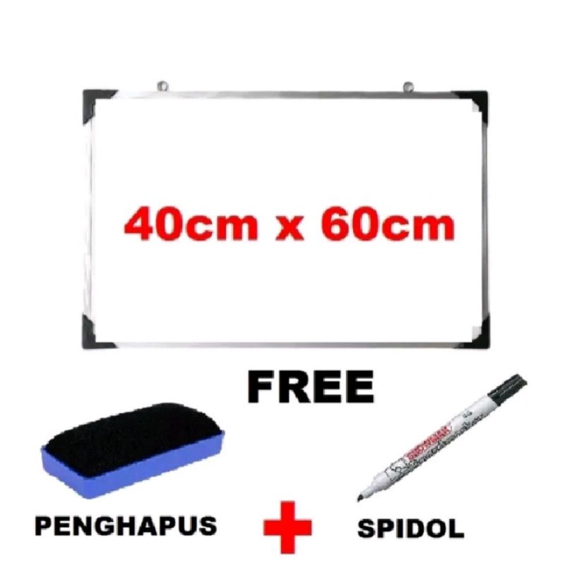 

Papan Tulis White Board 40X60 Gratis Spidol + Penghapus