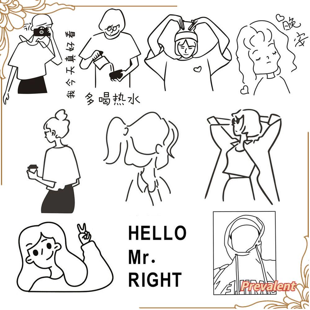 Preva Gadis Potret Stiker Hadiah Dekorasi Rumah DIY Ornamen Wall Art