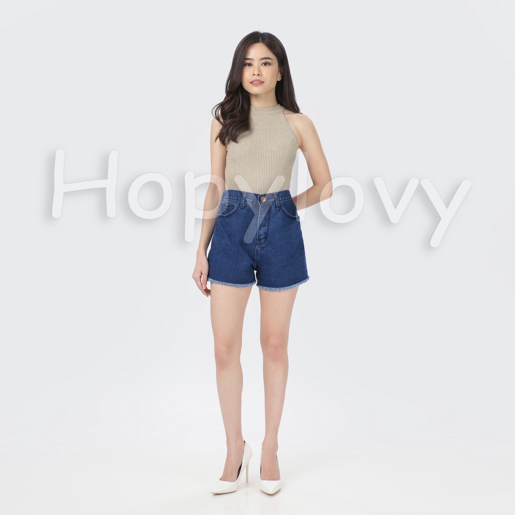 HOPYLOVY Celana Pendek Wanita Hotpants Jeans Rawis Highwaist HP Manisa