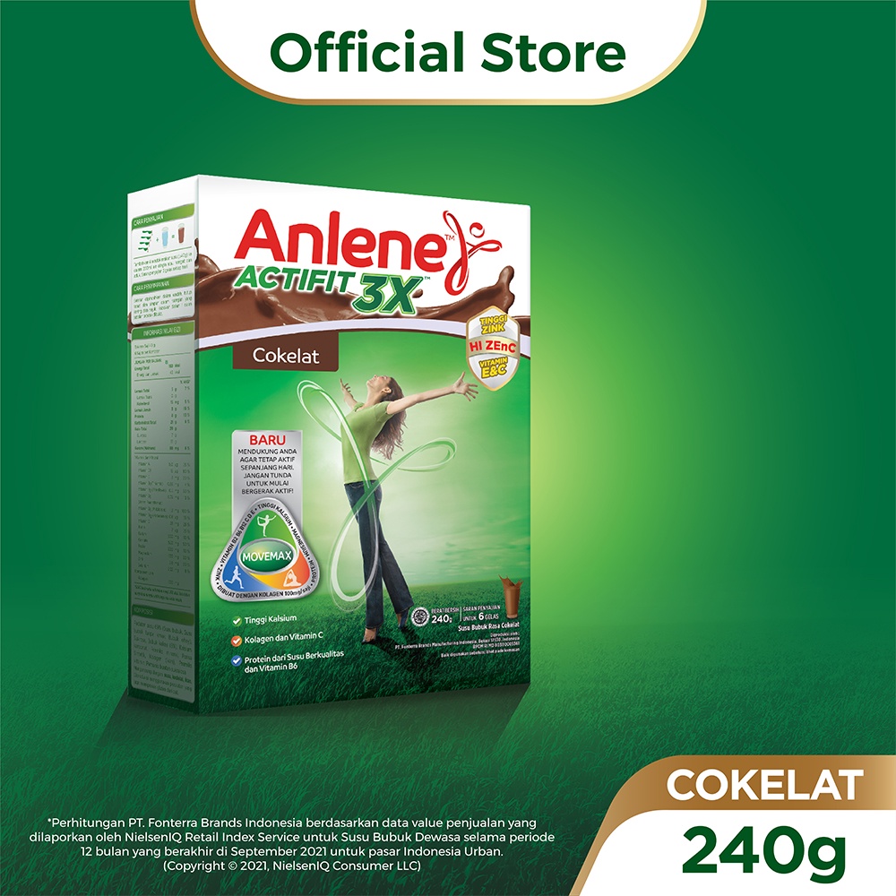 

ANLENE ACTIFIT 3X COKELAT 240GR