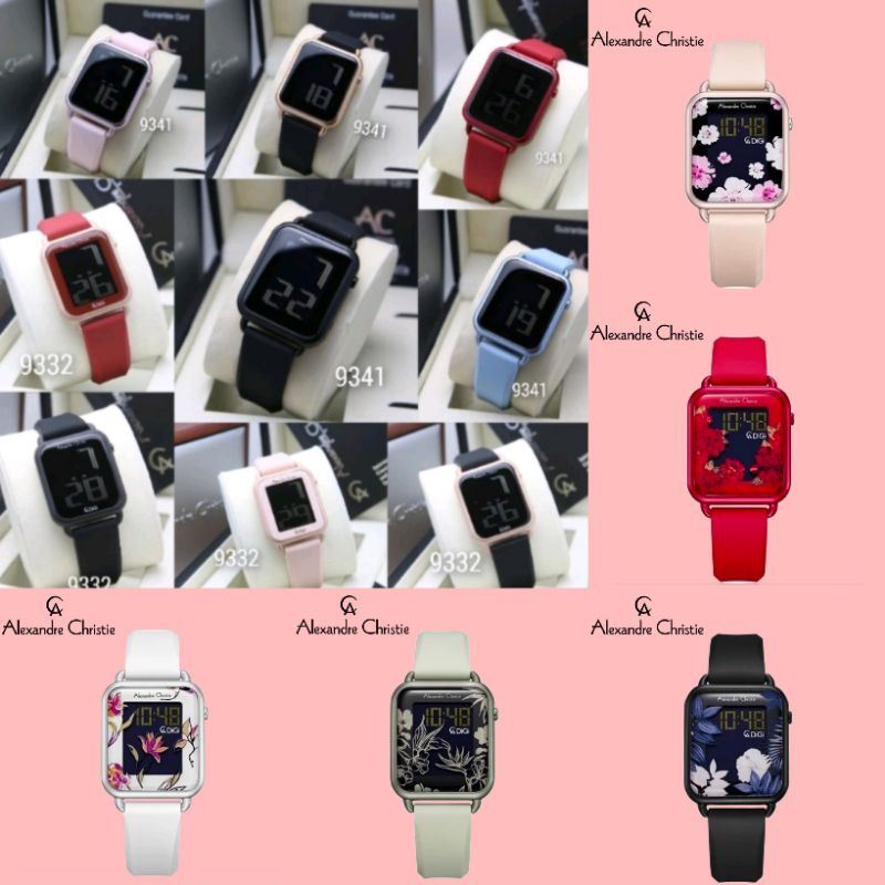 JAM TANGAN WANITA ALEXANDRE CHRISTIE AC 9341 / AC 9332 DIGITAL RUBBER ORIGINAL GARANSI RESMI 1 TAHUN