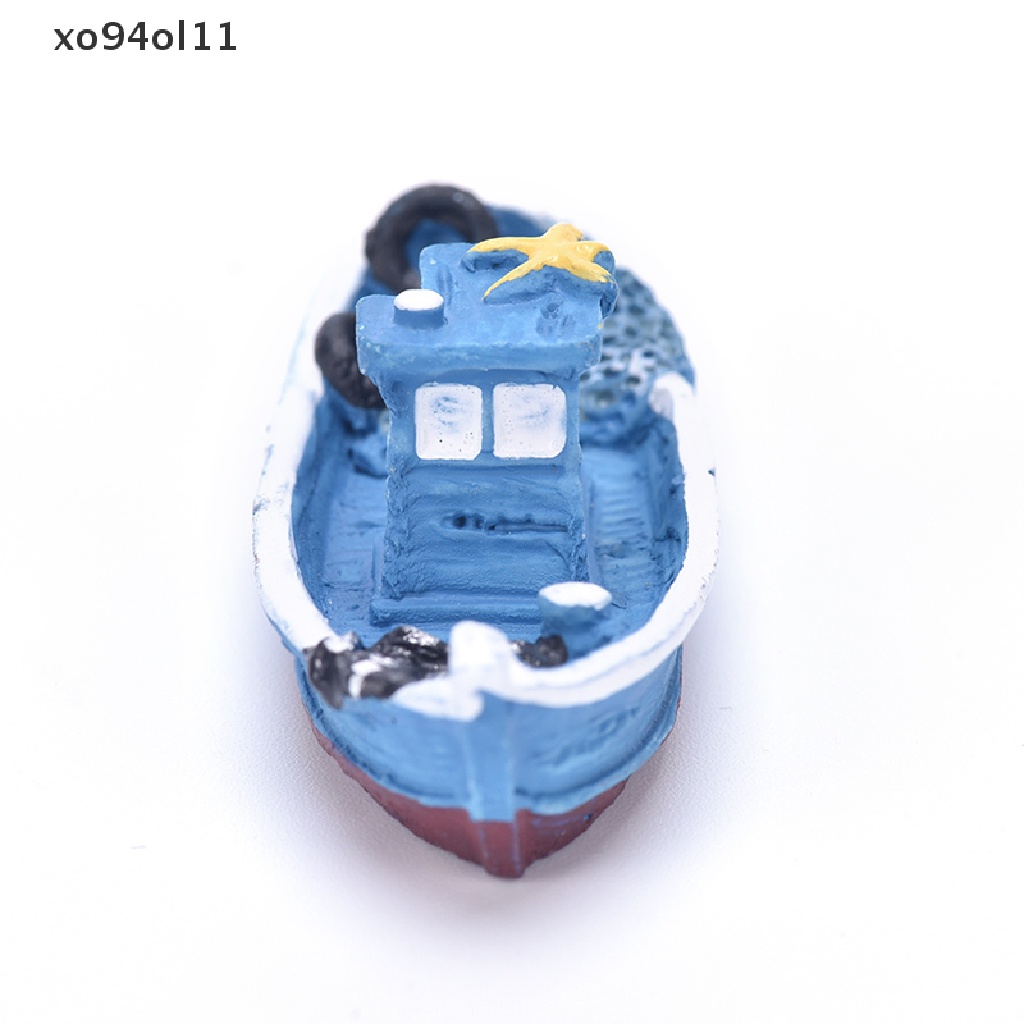 Xo Pop 1 Pcs Yacht Kapal Kapal Nelayan Miniatur Peri Taman Rumah Rumah Kerajinan Micro Lansekap Dekorasi DIY Aksesoris OL