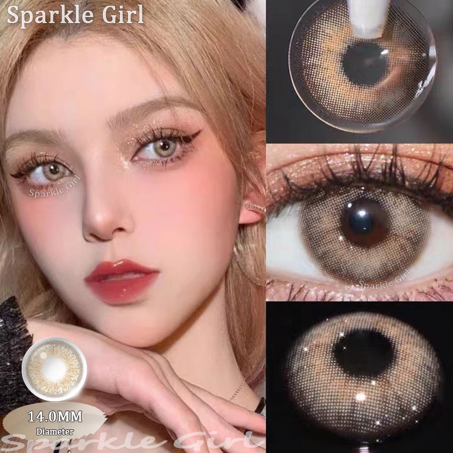 softlense softlens browm 1Pasang 14.0mm Lensa Kontak soflen Warna make up Lensa Kontak softlens