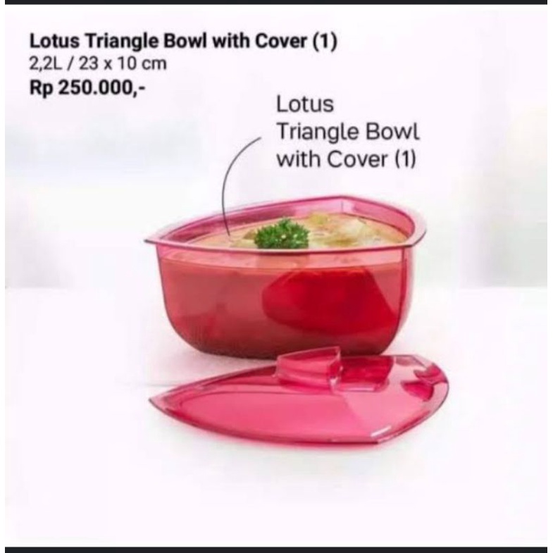 lotus triangle bowl tupperware / mangkok kristal tupperware